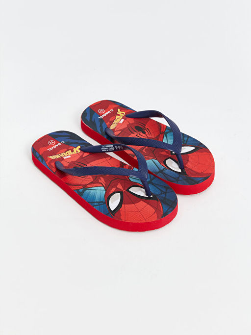 Spiderman Bask?l? Erkek ?ocuk Plaj Terli?i