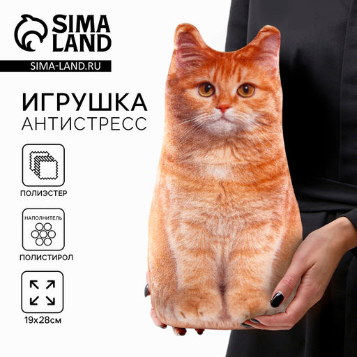 Игрушка-антистресс Рыжий кот, 19х28 см