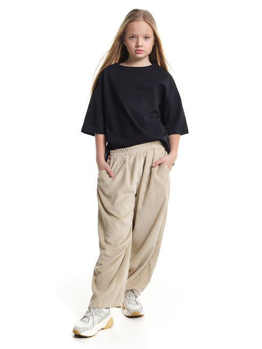 Брюки вельветовые для девочки 22-7614 бежевый - Mini maxi фото 9