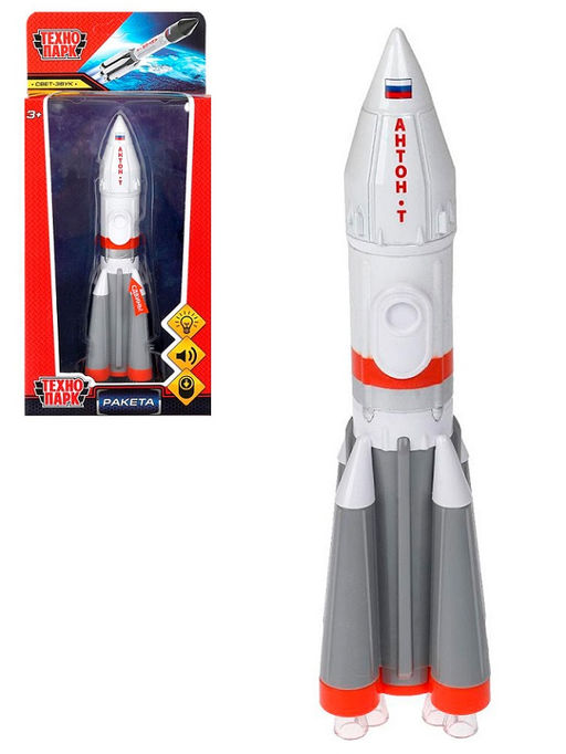 Технопарк. Ракета 18 см, металл, свет-звук, люк, бело-серый, кор. арт.ROCKET-18SL-WHGY-WOD