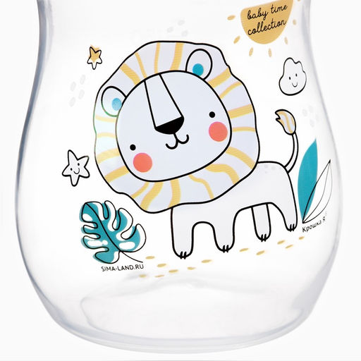 Бутылочка для кормления Крошка Я Baby time collection, широкое горло, от 6 мес., 240 мл, красная