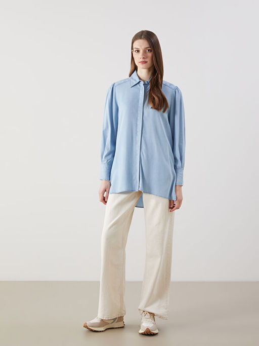 G?mlek Yaka Kad?n Jean Tunik