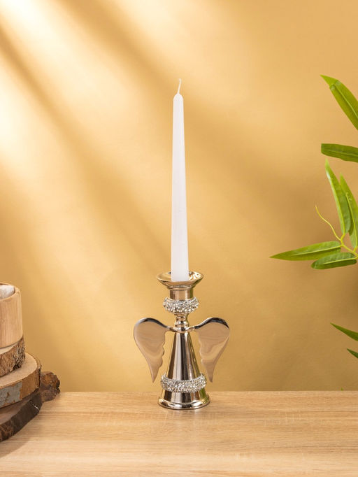 Подсвечник Крылья, с кристаллами, 11?6.5?16 см, алюминий