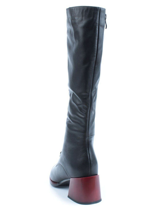 02-BA100-1 BLACK Сапоги зимние женские (натуральная кожа, натуральный мех)