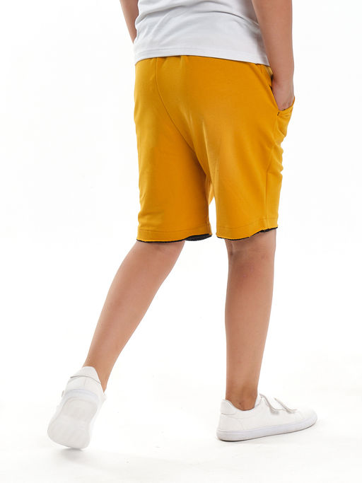 Шорты трикотажные 22-1649 чёрный/желтый - Mini maxi фото 8