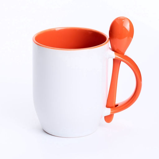 Кружка с ложкой керамическая, новогодняя «Волшебных моментов», 350 мл