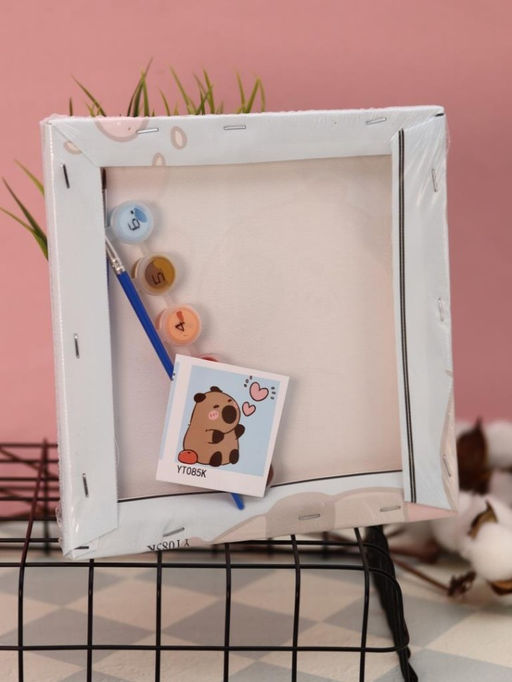 Картина по номерам на подрамнике Draw Me! Capybara in love, (20*20 см)