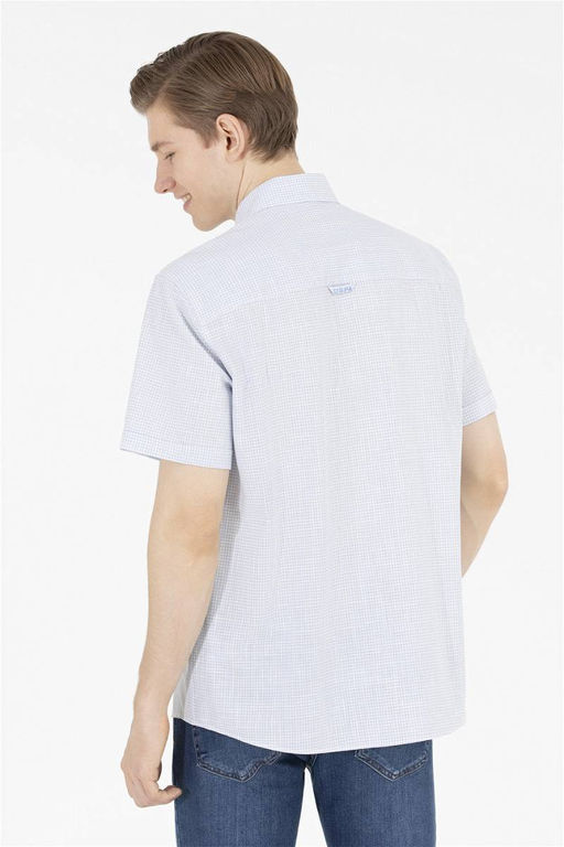 U. S. Polo Assn / Мужская синяя рубашка с коротким рукавом - U.s. polo assn фото 5