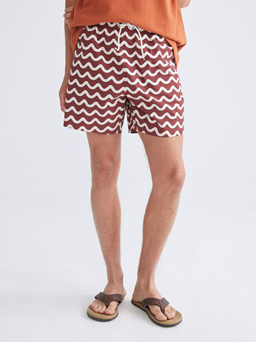 K?sa Boy Desenli Erkek Deniz ?ortu