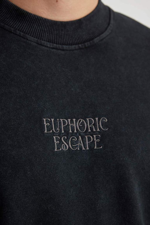 Толстовка оверсайз с круглым вырезом - Defacto фото 8