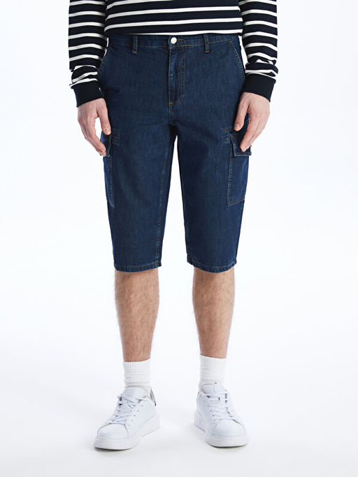 Standart Kal?p Erkek Jean Bermuda