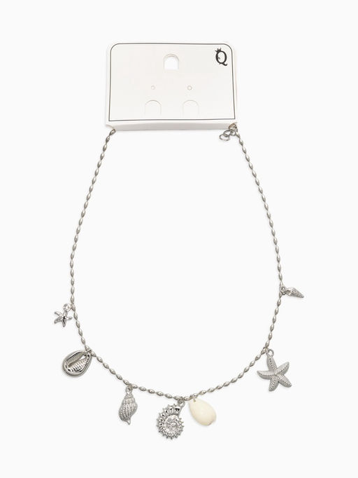 Колье «Морское дно», L=40 см, белое в серебре