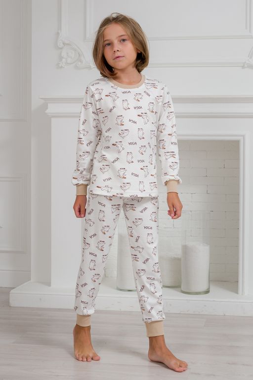 Пижама детская из интерлока Потешка кролик бежевый - Амадэль фото 4