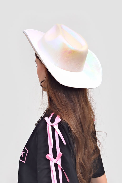 Карнавальная шляпа "Диско" розовый жемчуг, перломутр р-р 56-58