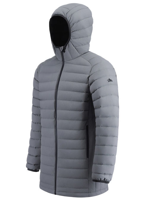 Куртка мужская удлинённая стёганая с капюшоном и графеновой подкладкой утеплитель тинсулейт