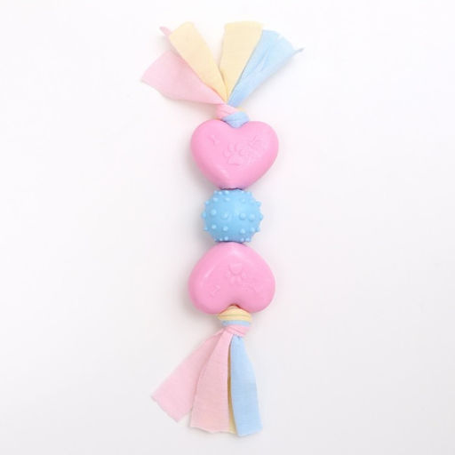 Игрушка жевательная Пижон Premium на верёвке, 3 элемента, термопластичная резина, микс  фото 2