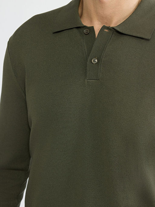 Polo Yaka Triko Erkek Kazak