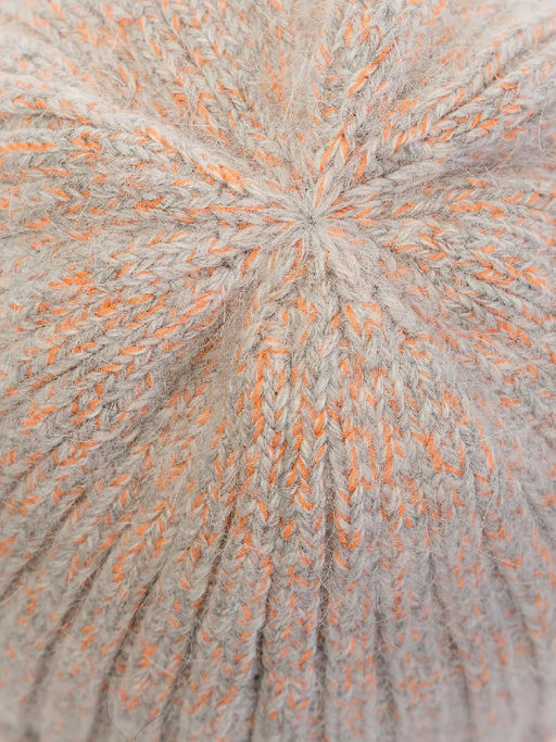 Шапка жен. анг+шерсть+нейл LB-N88049 l.grey/orange - Labbra фото 3