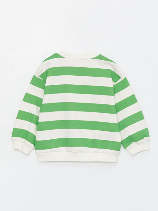 Bisiklet Yaka ?izgili K?z Bebek Sweatshirt - Waikiki фото 2