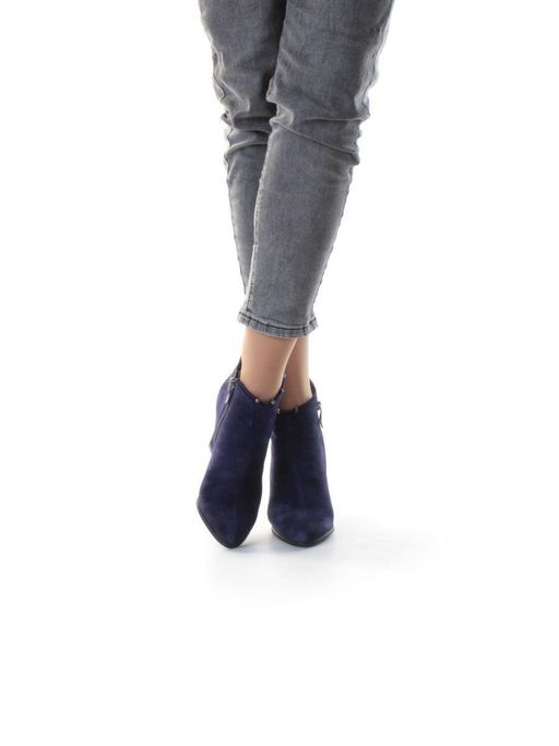 01-D8-4187 DARK BLUE Ботильоны женские (натуральная замша, байка) - Фабричный китай фото 2