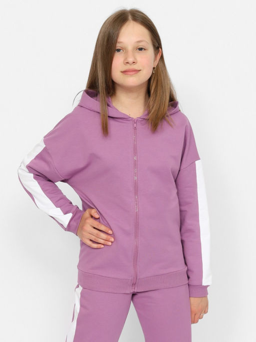 CRB wear/CWJG 90200-44 Костюм для девочки (толстовка, брюки),фиолетовый/Ex.Cherubino  фото 3