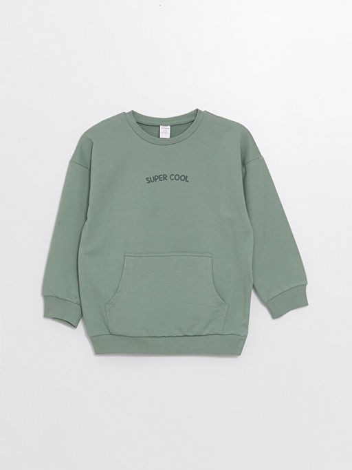 Bisiklet Yaka Uzun Kollu Basic Erkek Bebek Sweatshirt ve E?ofman Alt 2li - Waikiki фото 2