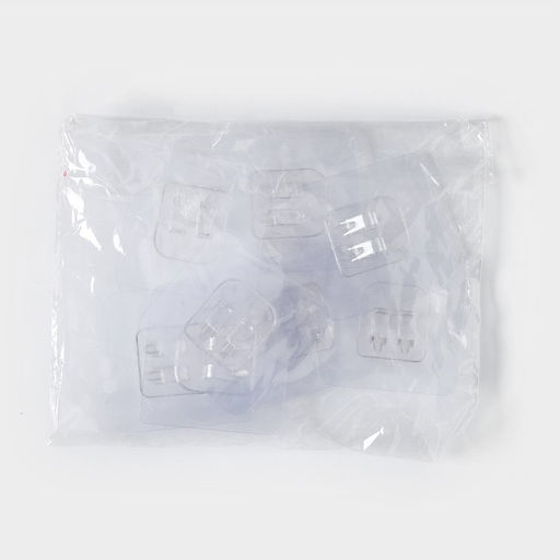 Цена за 3 шт. Крючки для полок самоклеящиеся, 5.6×5.6 см, 10 шт., прозрачная основа