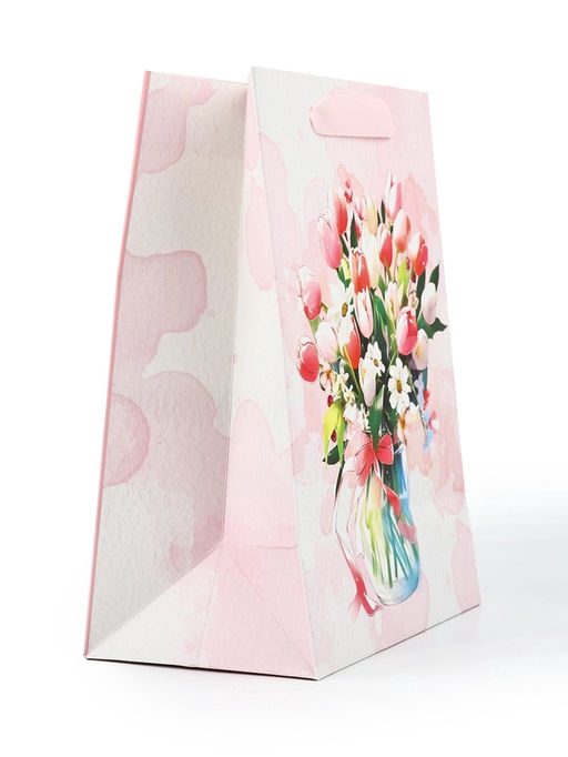 Цена за 2 шт. Пакет подарочный бархатный, упаковка, Цветы, бархат, MS 18?23?10 см