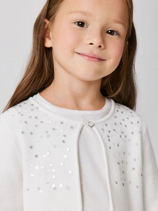 ACOOLA / Кардиган детский для девочек Caren белый фото 3