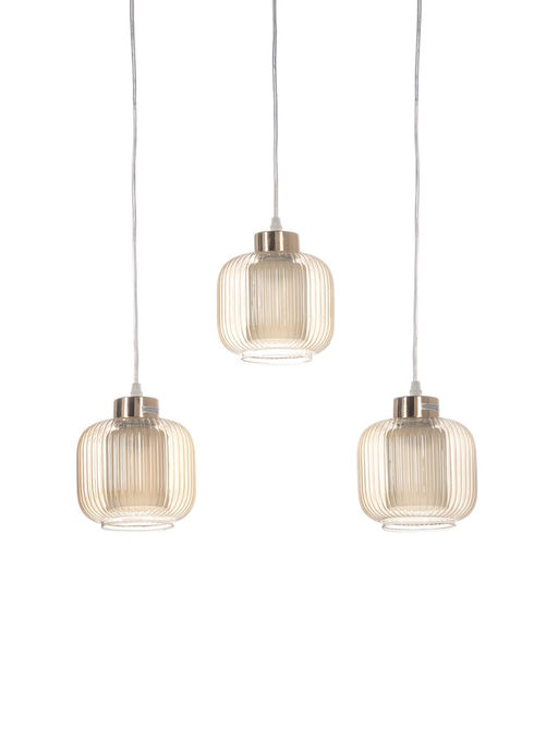 Светильник подвесной ЭкономСвет 10298/3GD, 3×40 Вт, E27, 61×15×18×70 см, золотой, янтарный