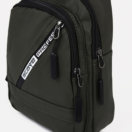 Сумка слинг мужская из текстиля, отверстие для наушников, цвет зелёный - Simaland фото 6