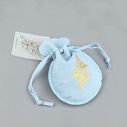 Цена за 5 шт. Мешочек подарочный замшевый Цветы, тиснение, 9?12 см  1.5 см