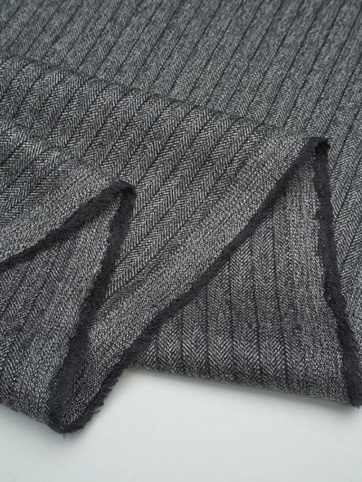Шерсть костюмная Елочка-полоска цв.т.серый, ш.1.55м, шерсть-75%, п/э-25%, 230гр/м.кв - Купава фото 6