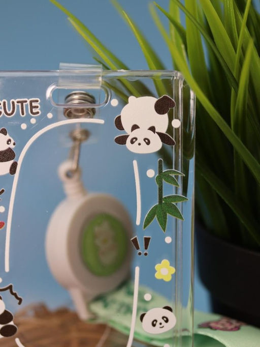 Футляр для карт на ленте ПО ПЛАНУ. "Cute panda", transparent