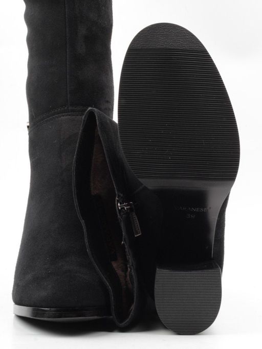 02-K82-B1 BLACK Сапоги зимние женские (натуральная замша, натуральный мех (евромех)) - Фабричный китай фото 15