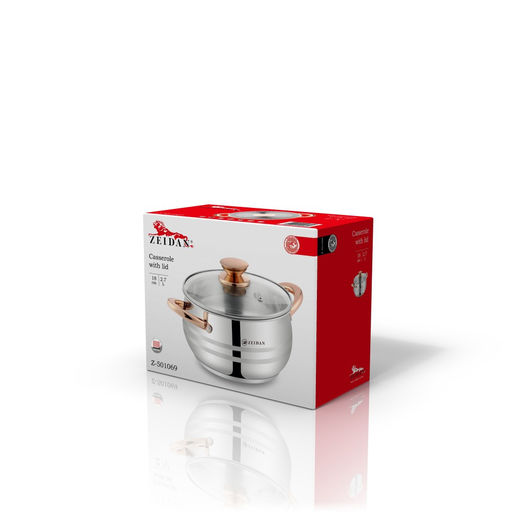 Кастрюля нерж 2,7 л (18 см) ZEIDAN, с крышкой , арт. Z-501069