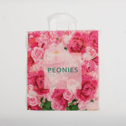 Цена за 50 шт. Пакет «Изобилие пионов», полиэтиленовый, с петлевой ручкой, 42×38 см, 37 мкм