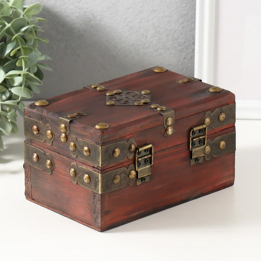 Шкатулка для украшений «Сундук. Аделина», дерево, красная, 17.5×11×9.5 см