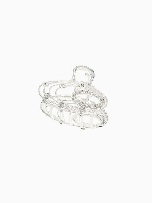 Цена за 6 шт. Краб для волос "Джули" овал, 4,5 см, серебро