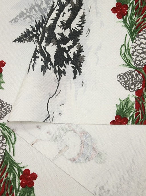 Дорожка "Снеговики и олени", ш.0.5м, хлопок -100%, 228гр/кв.м