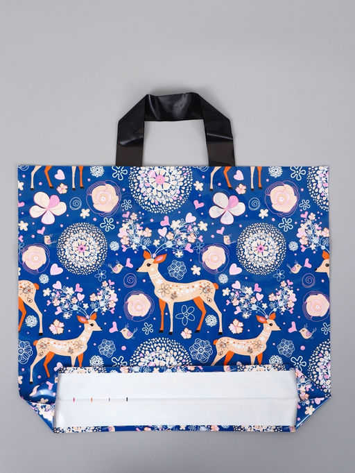 Цена за 50 шт. Пакет с петлевой ручкой "Лес" 35 х 30 х 8, см, 60 мкм