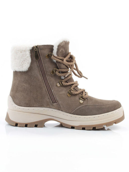 04-PAAG97-1Z KHAKI Ботинки зимние женские (натуральная замша, 100% шерсть)