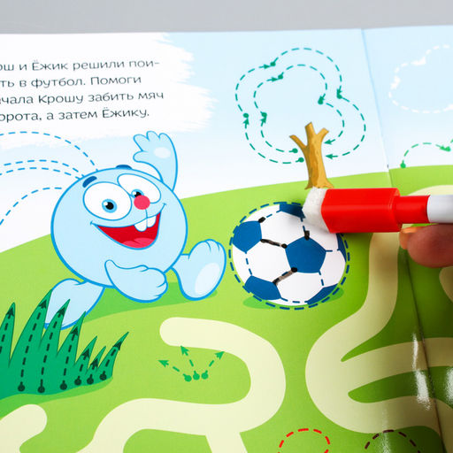 Набор книг Напиши и сотри, 3 шт. по 12 стр., А5, + 3 маркера, Смешарики  фото 4