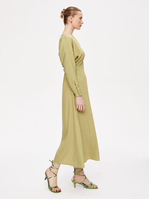 Платье с V-образным вырезом 422.050095/Оливковый