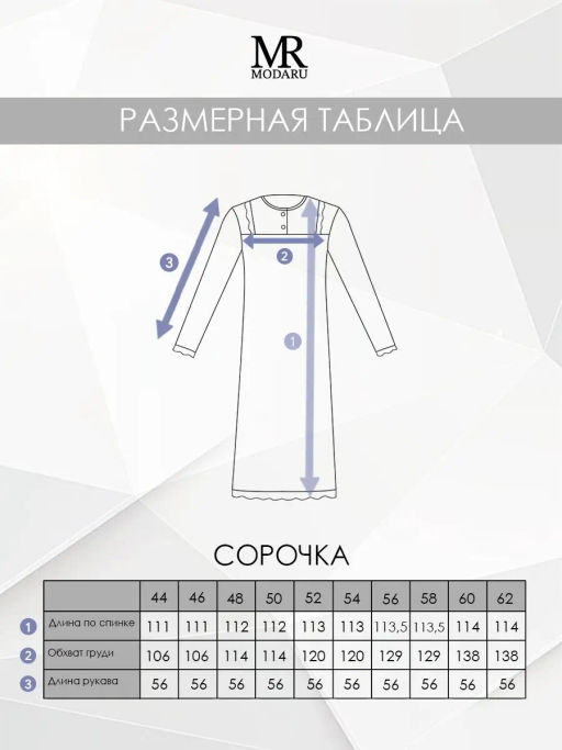 Сорочка женская Нина Голубой - Modamica фото 16