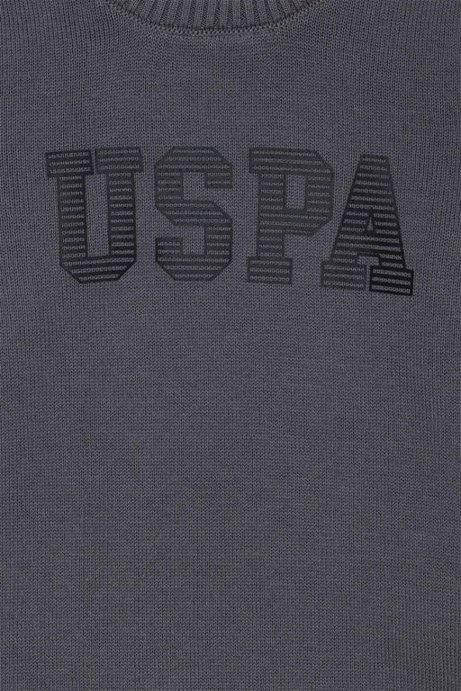 U. S. Polo Assn Серый меланжевый трикотажный свитер с круглым вырезом для мальчика - U.s. polo assn фото 8