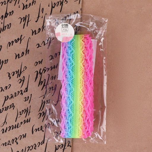 Цена за 2 шт. Кружево капроновое «Радуга нежная», 28 мм, 10±1 м, цвет разноцветный №2