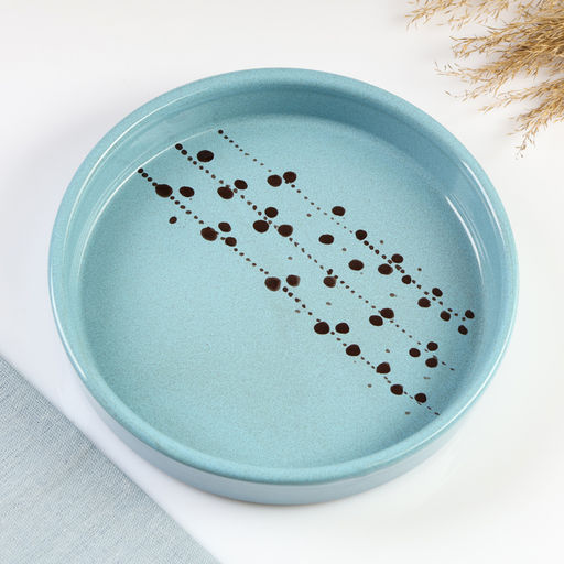 Блюдо Псковский гончар «Харизма», 500 мл, 20×3.5 см, керамика, голубое