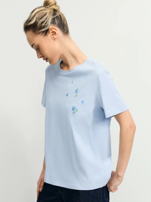 Футболка из хлопка с принтом / Zarina  фото 4