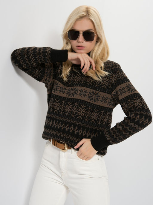 Джемпер высокое горло л1142 черный